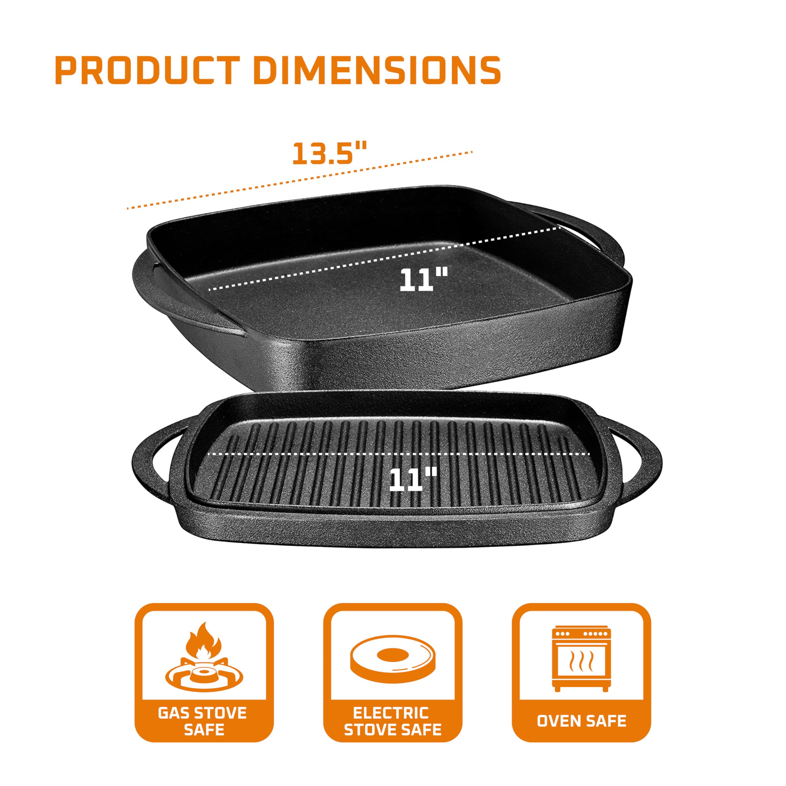 Bruntmor oven-safe up to 500°F supports roasting and high-heat searing