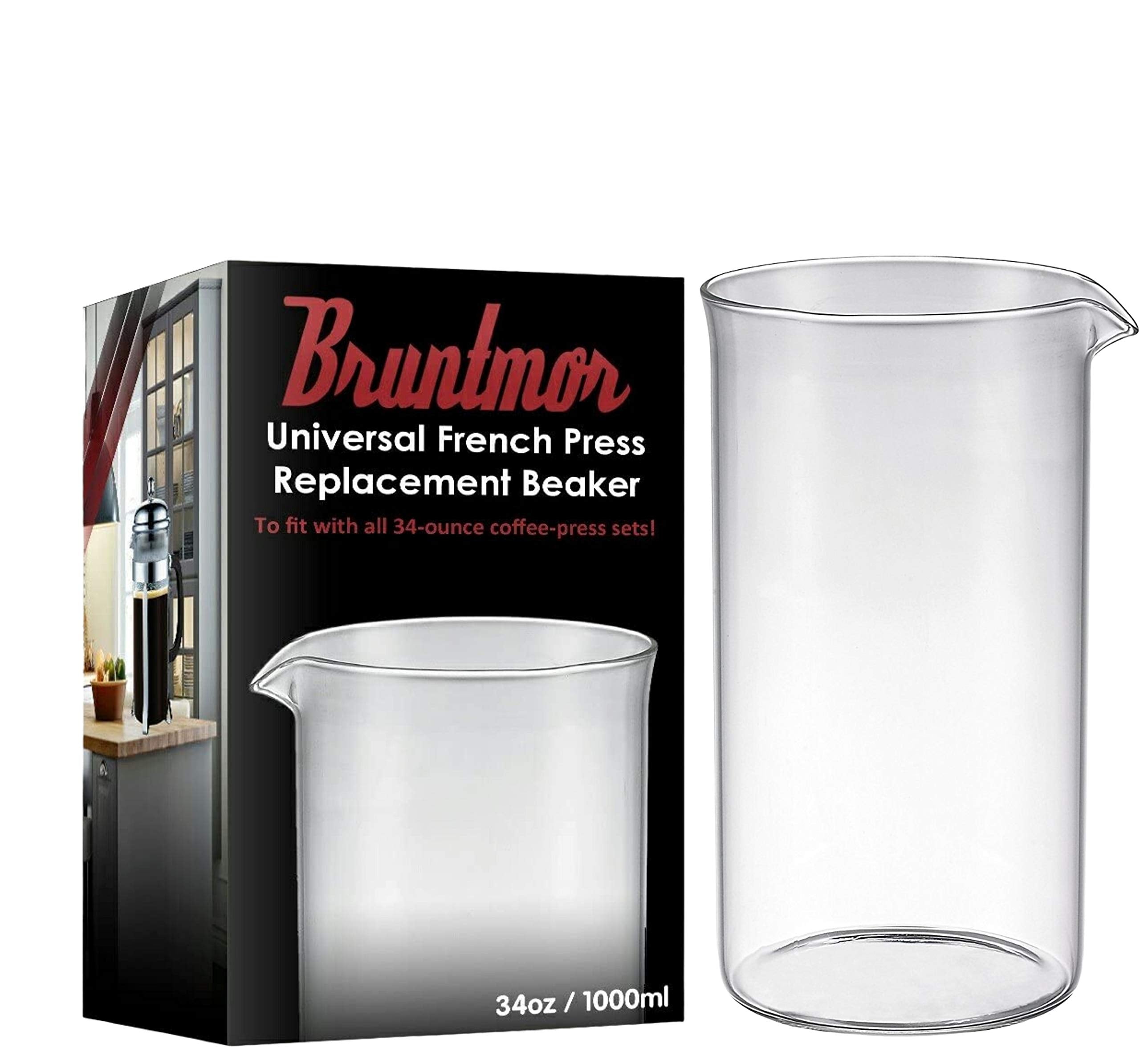 Bruntmor spare carafe for French press, 34 oz, ideal backup for busy mornings.