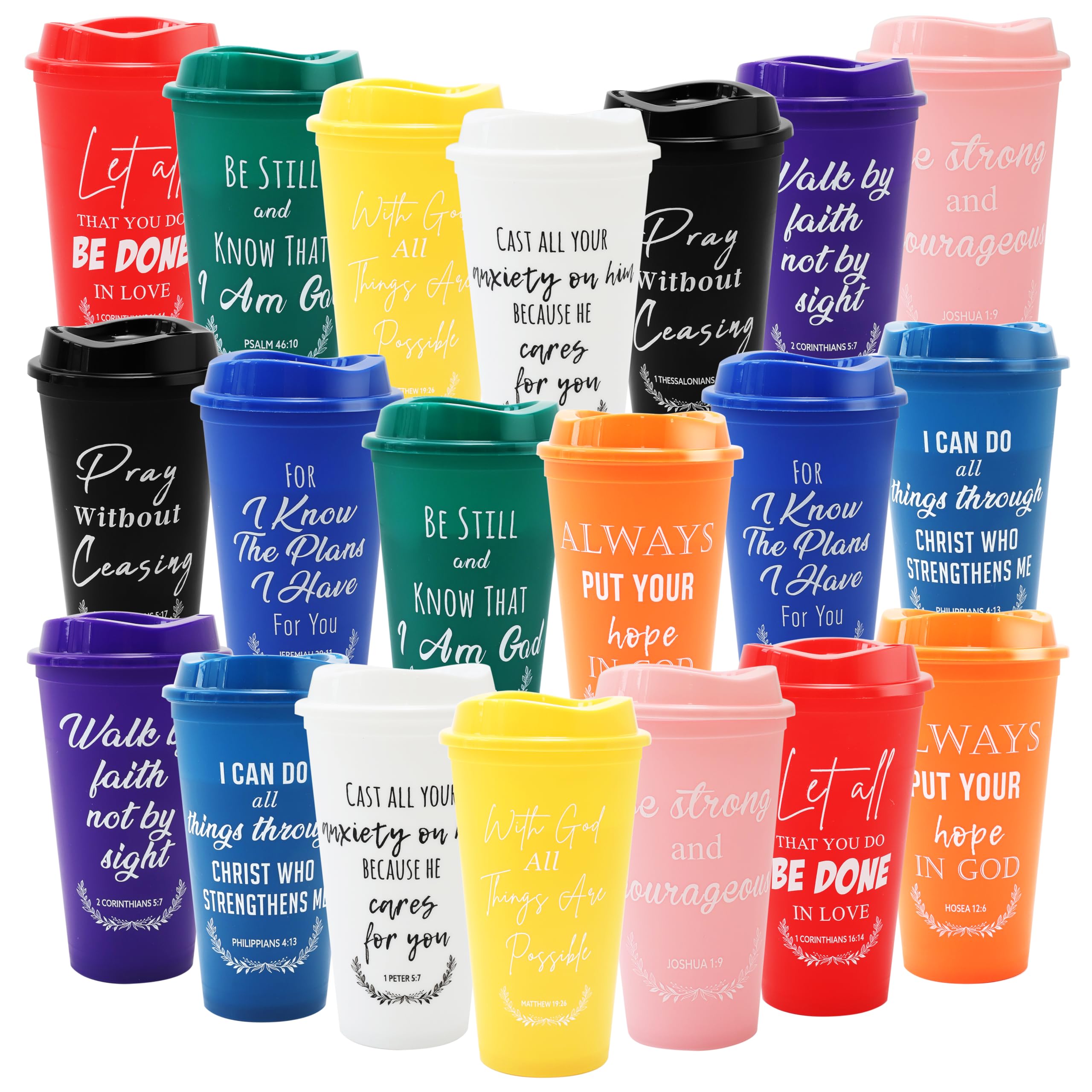 Brvcdh 16oz Christian cups with lids for daily use and sharing.