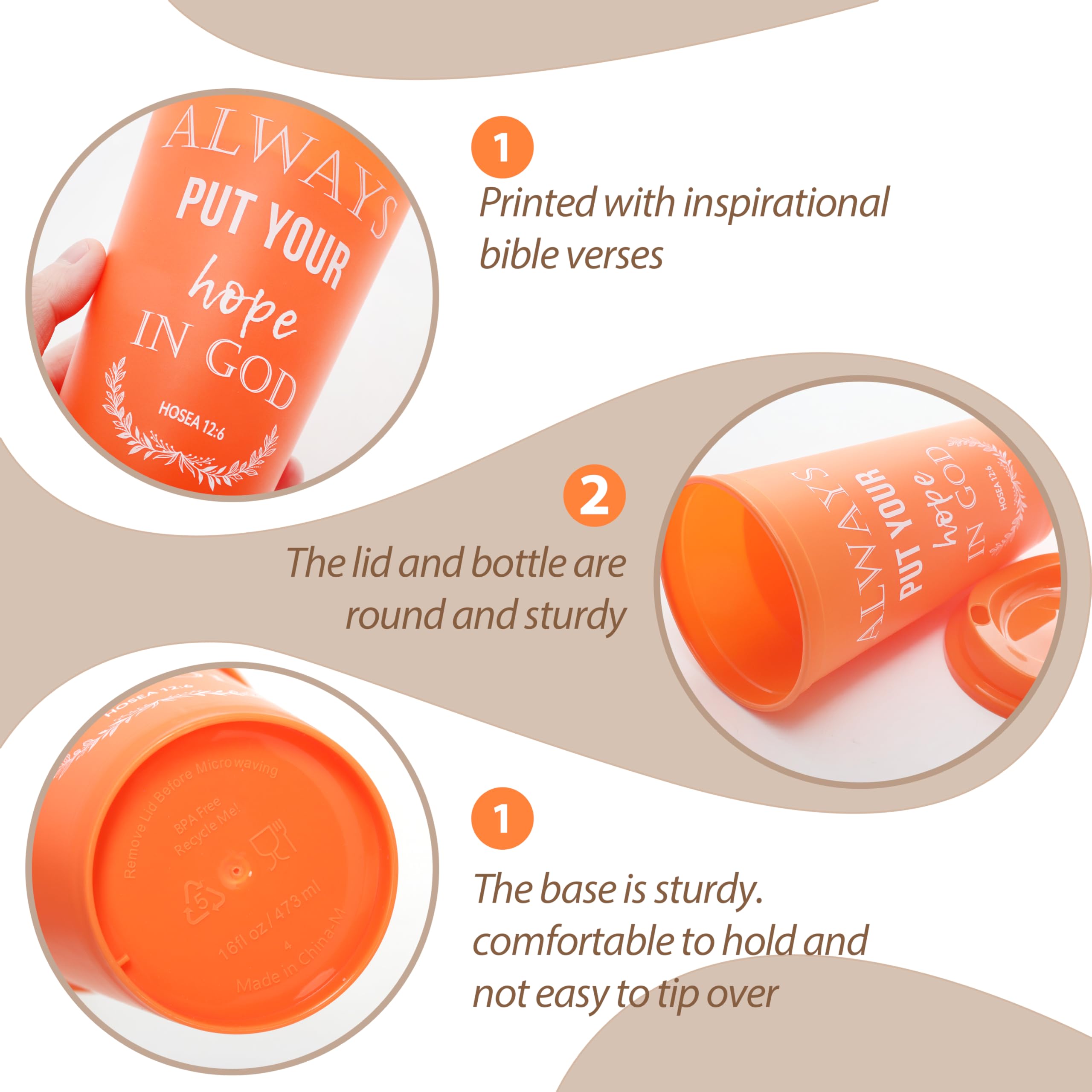 Brvcdh PP lid keeps drinks secure during travel and on the go.