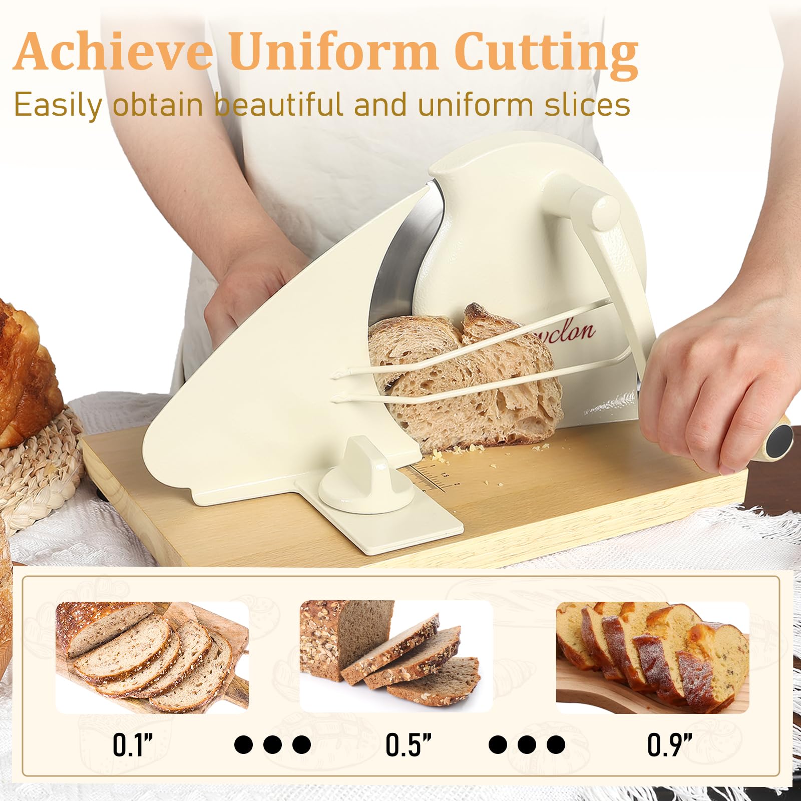 Brvclon adjustable thickness scale helps you slice precisely every time.
