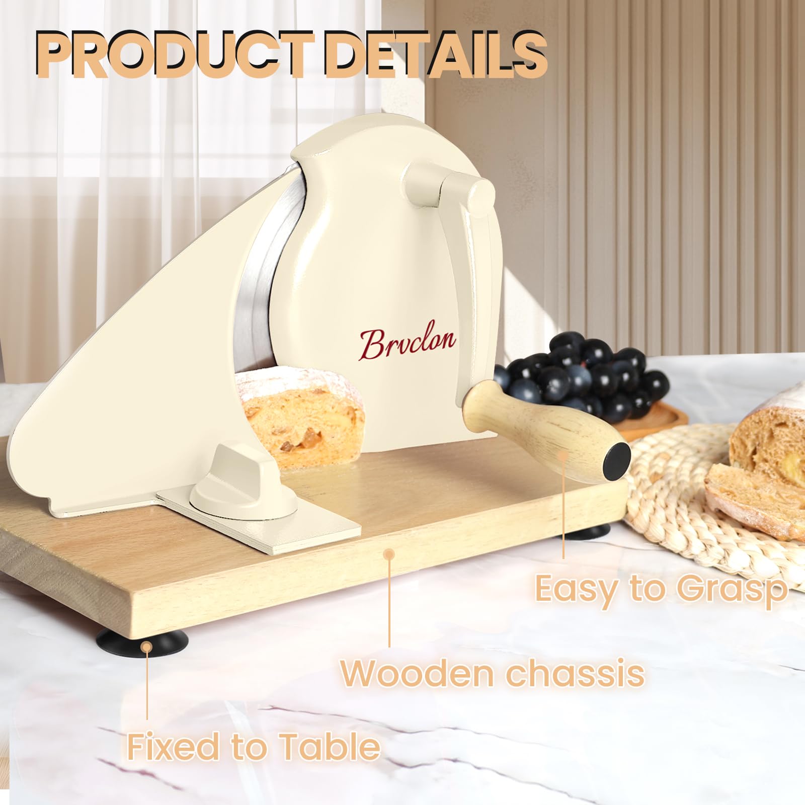 Brvclon compact bread slicer design suitable for small kitchens.