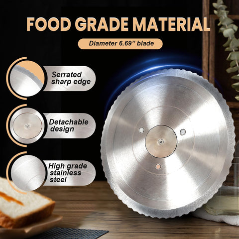 Brvclon bread slicer serrated blade for clean, even cuts.