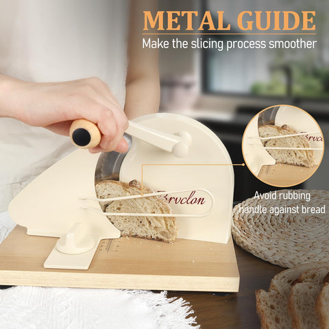 Brvclon slicer features sharp stainless steel blades for clean cuts.
