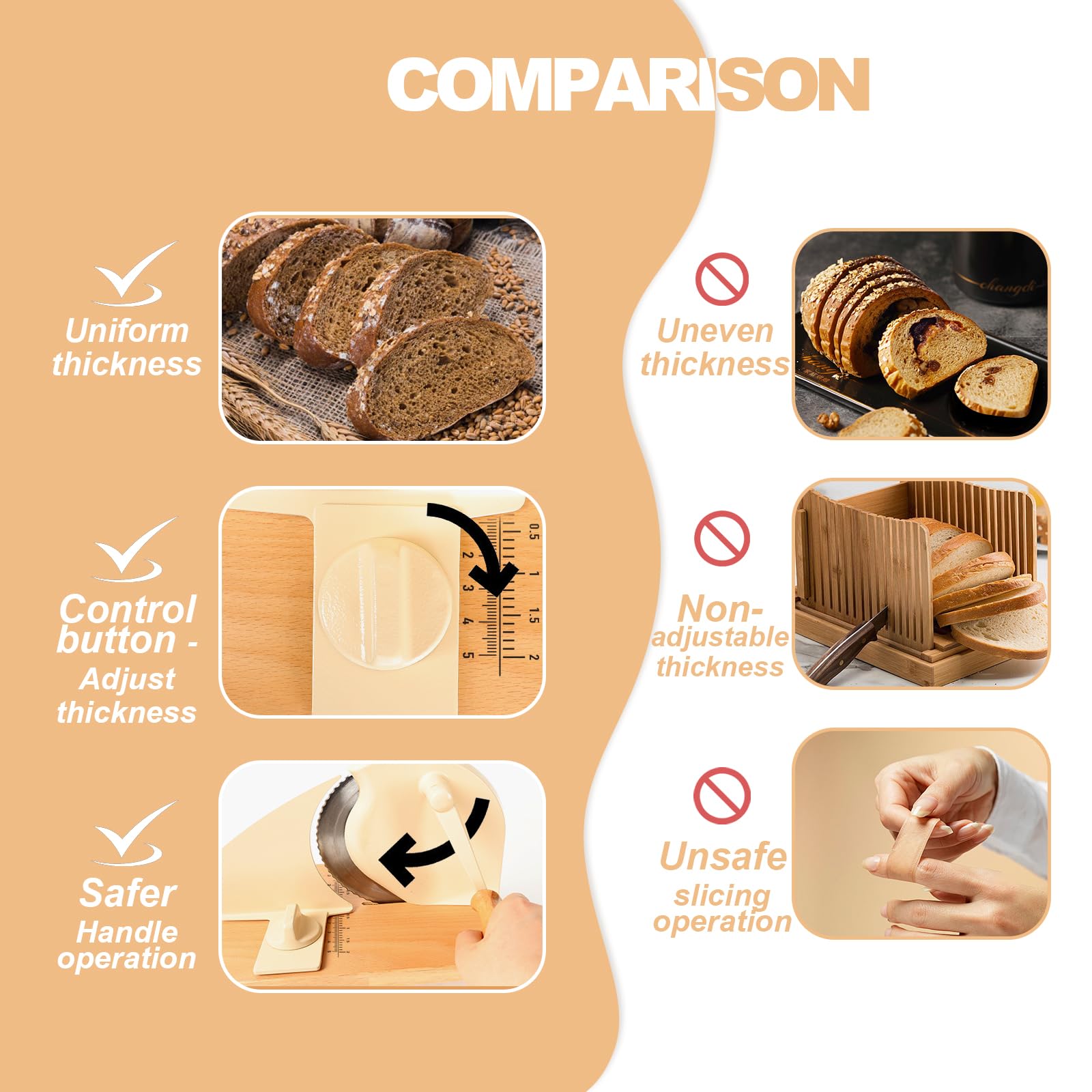 Brvclon slicer with strong suction cups for countertop stability.