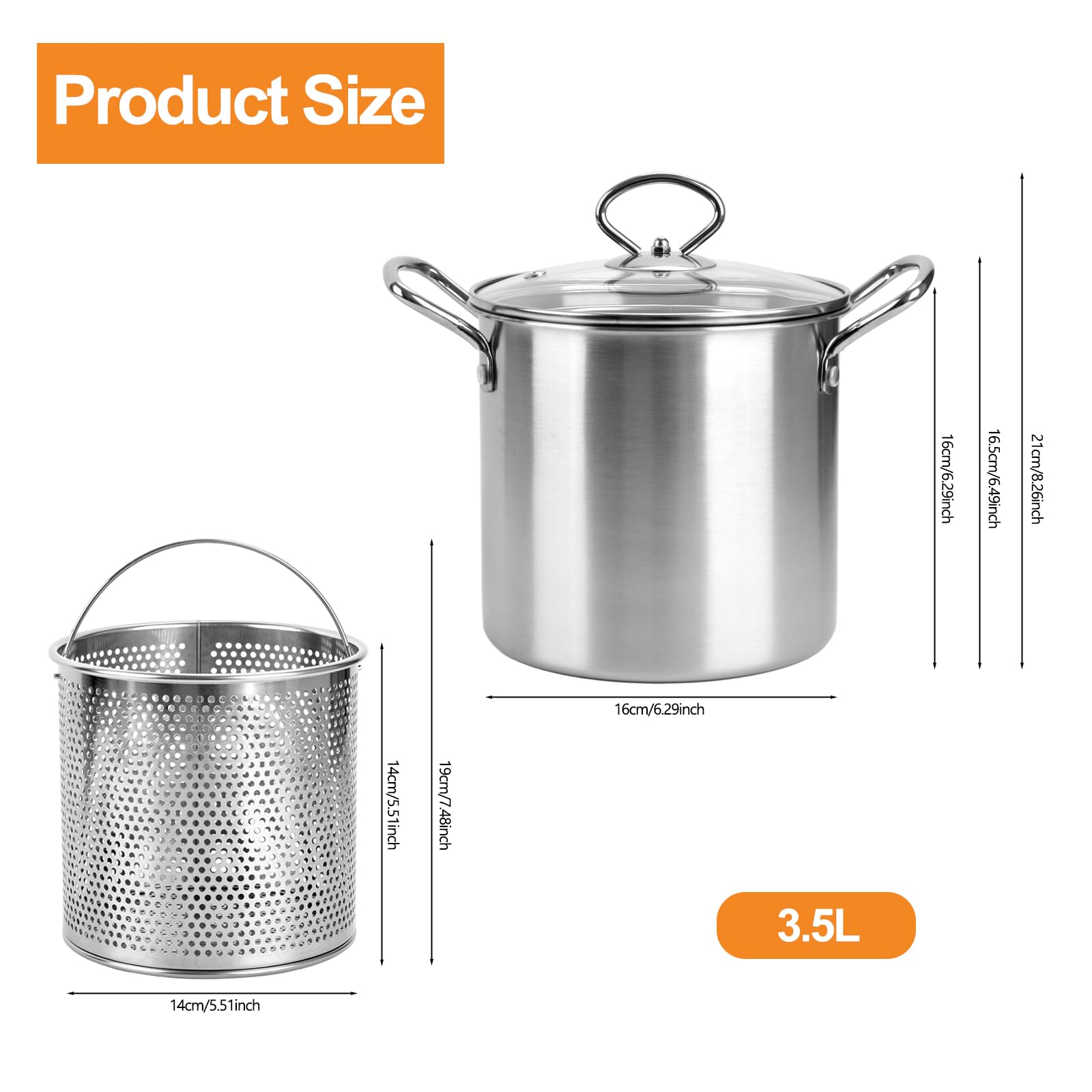 BSDLZCH glass lid for monitoring frying without splashes.