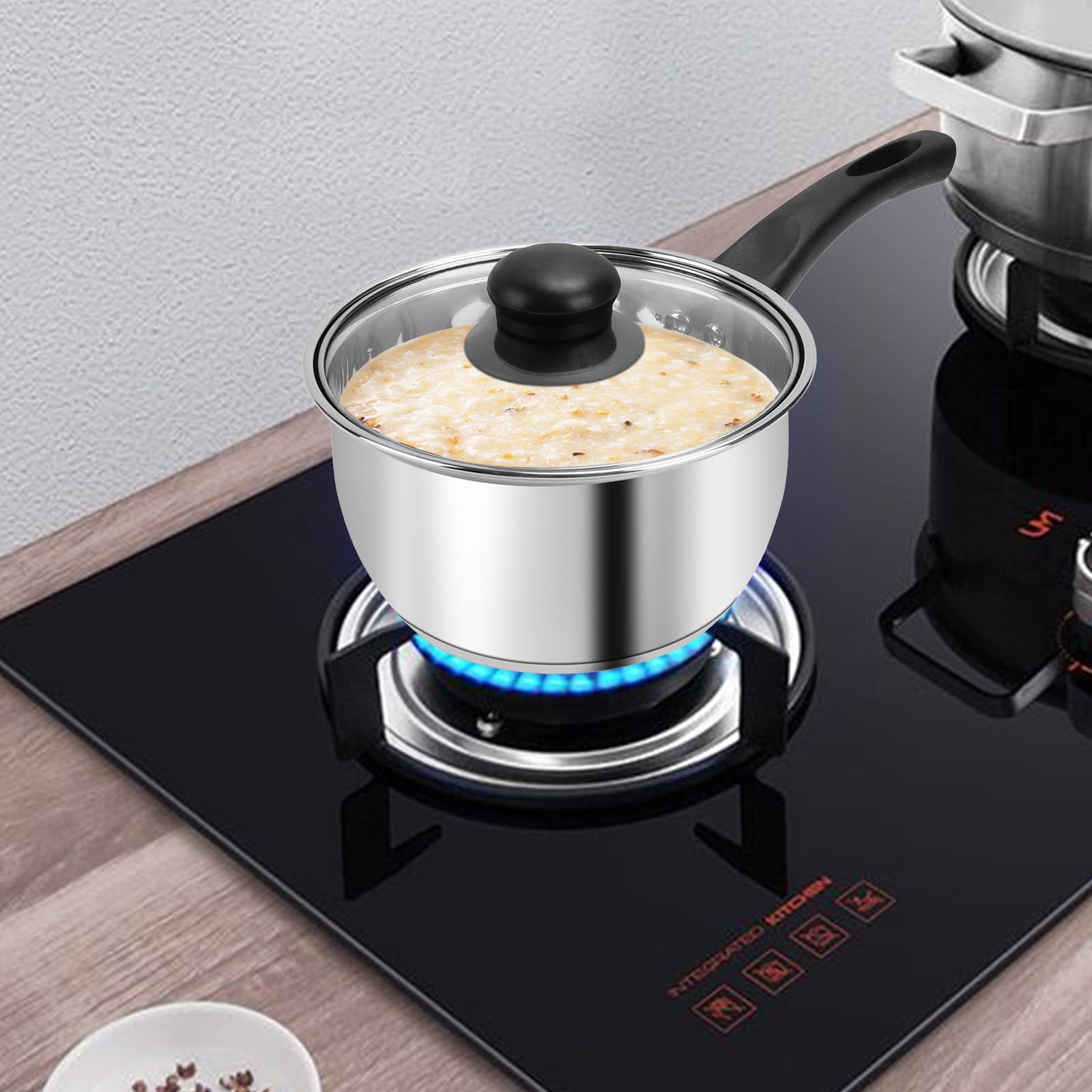 BSDLZCH stainless steel pot set 2QT with lid ideal for sauces and sides.