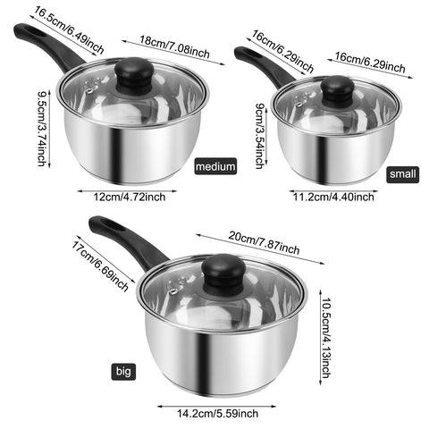 BSDLZCH stainless steel pot set 3QT with lid handles bigger meals with ease.