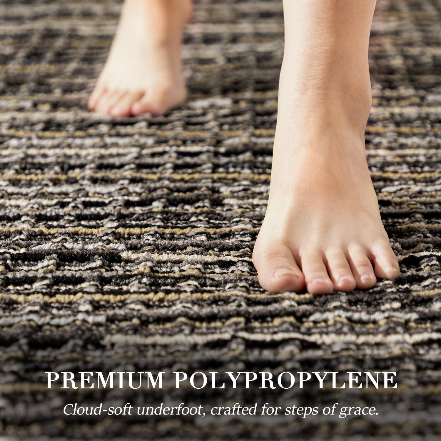 BSICPRO non-slip backing close-up improving grip on tile, wood, and vinyl.