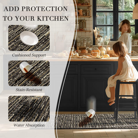 BSICPRO vintage weave pattern showcases warm, classic kitchen décor.