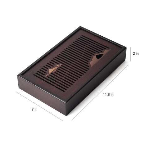 Bsigo bamboo tea tray complements kitchens and hotels with a natural, tidy look