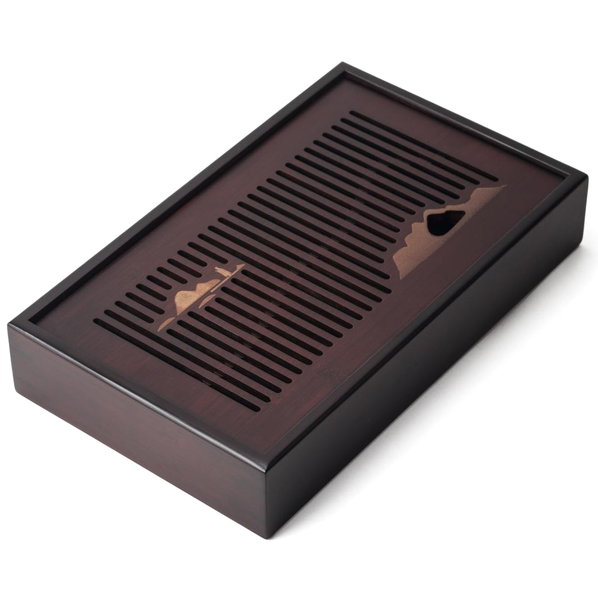 Bsigo bamboo tea tray top view shows a clean, spacious surface for Gongfu tea