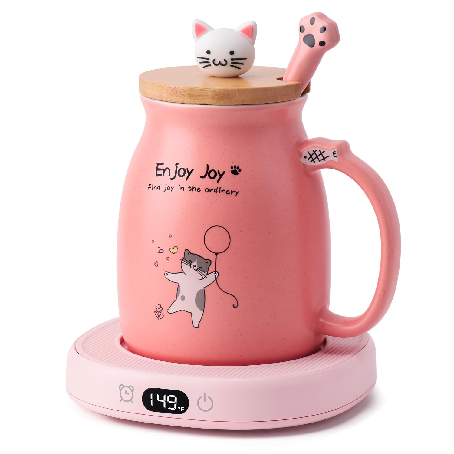 Bsigo cute cat mug set on a desk for cozy, stylish beverage moments.