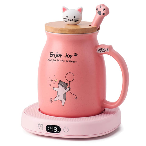Bsigo cute cat mug set on a desk for cozy, stylish beverage moments.
