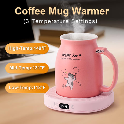 Bsigo electric mug warmer plate keeps beverages warm for longer.
