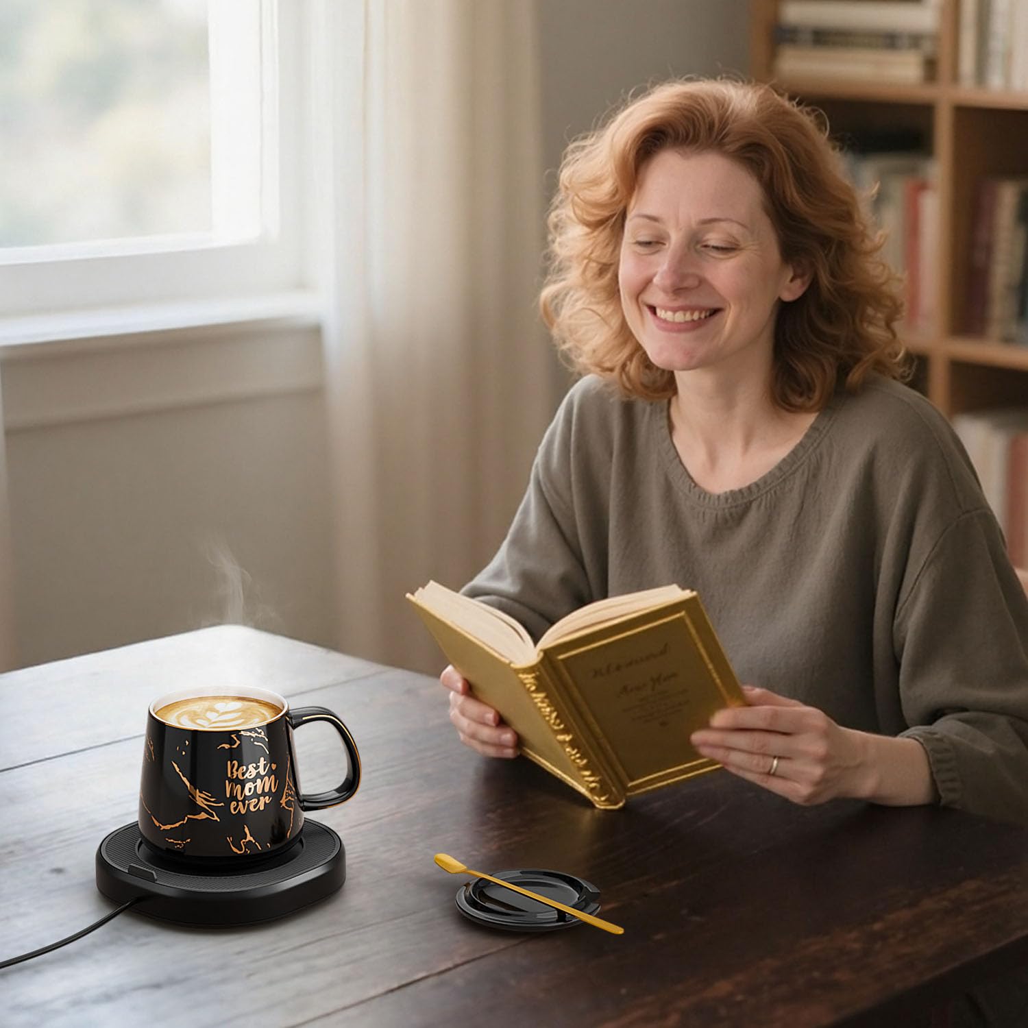 Bsigo warmer with temperature controls showing precise heat levels for tea.