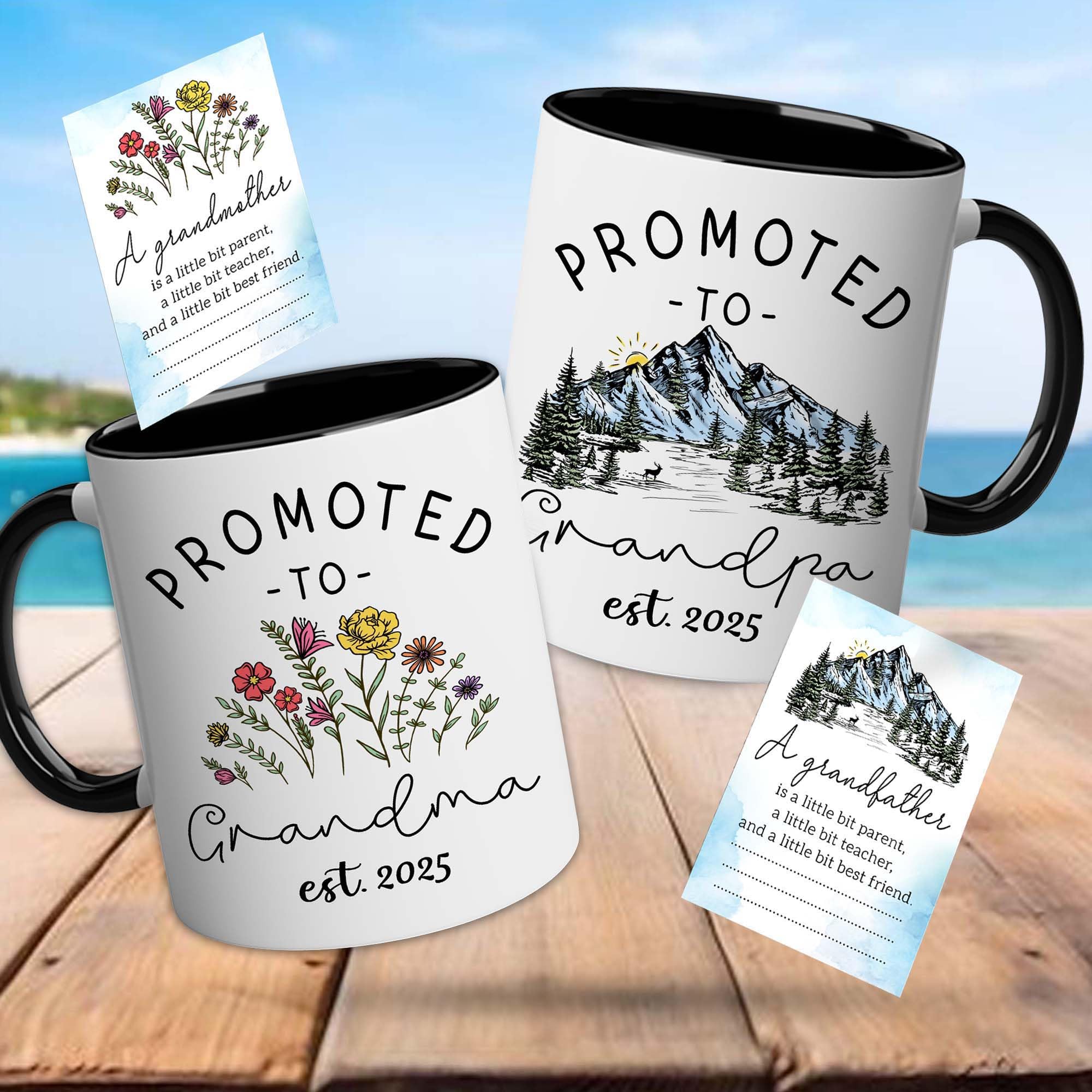 BSQUIELE baby announcement card mug pair for sharing joyful news