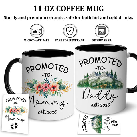 BSQUIELE Ceramic 11 oz mugs are dishwasher and microwave safe for busy mornings.