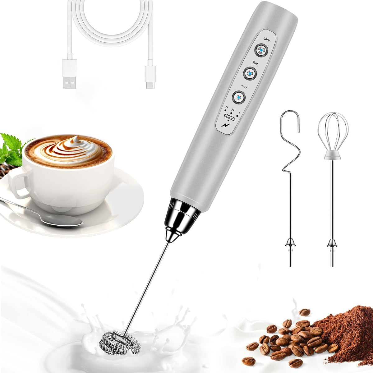 BSRGMS handheld milk frother foam-latte-ready for cafe-quality drinks at home