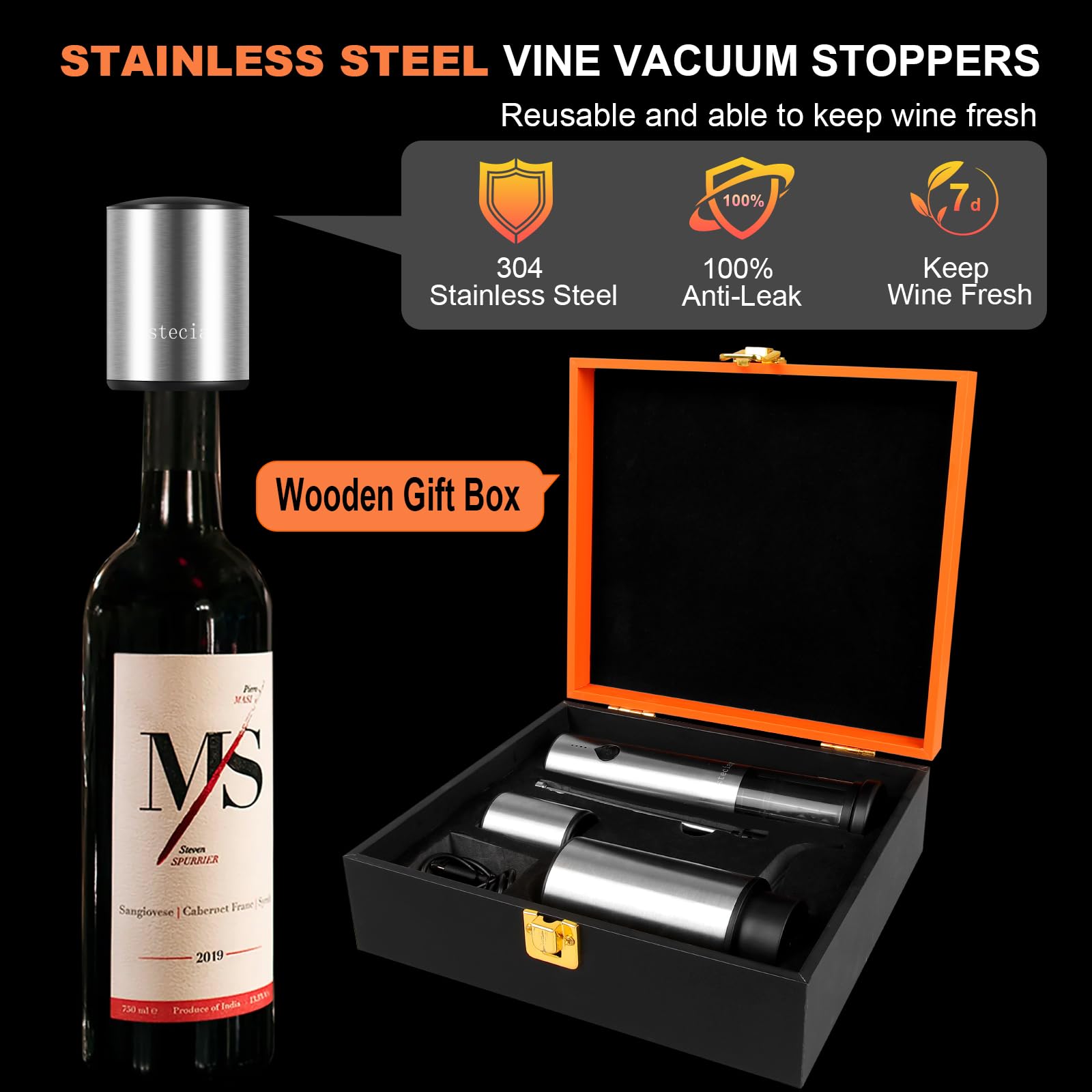 Bsteciar 2-in-1 wine aerator and dispenser enhances aroma with a press.