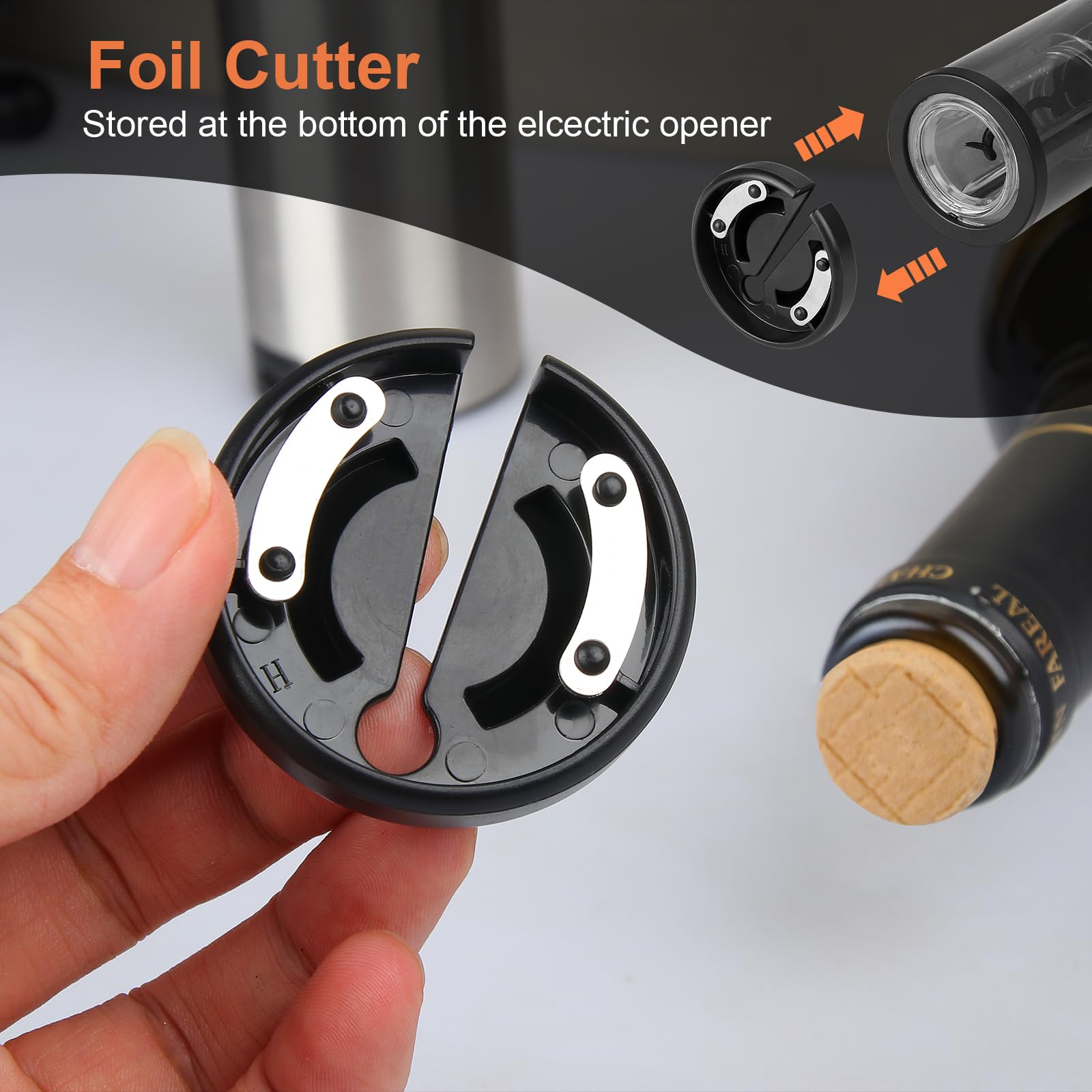 Bsteciar Type-C rechargeable cable for cordless wine opening sessions.