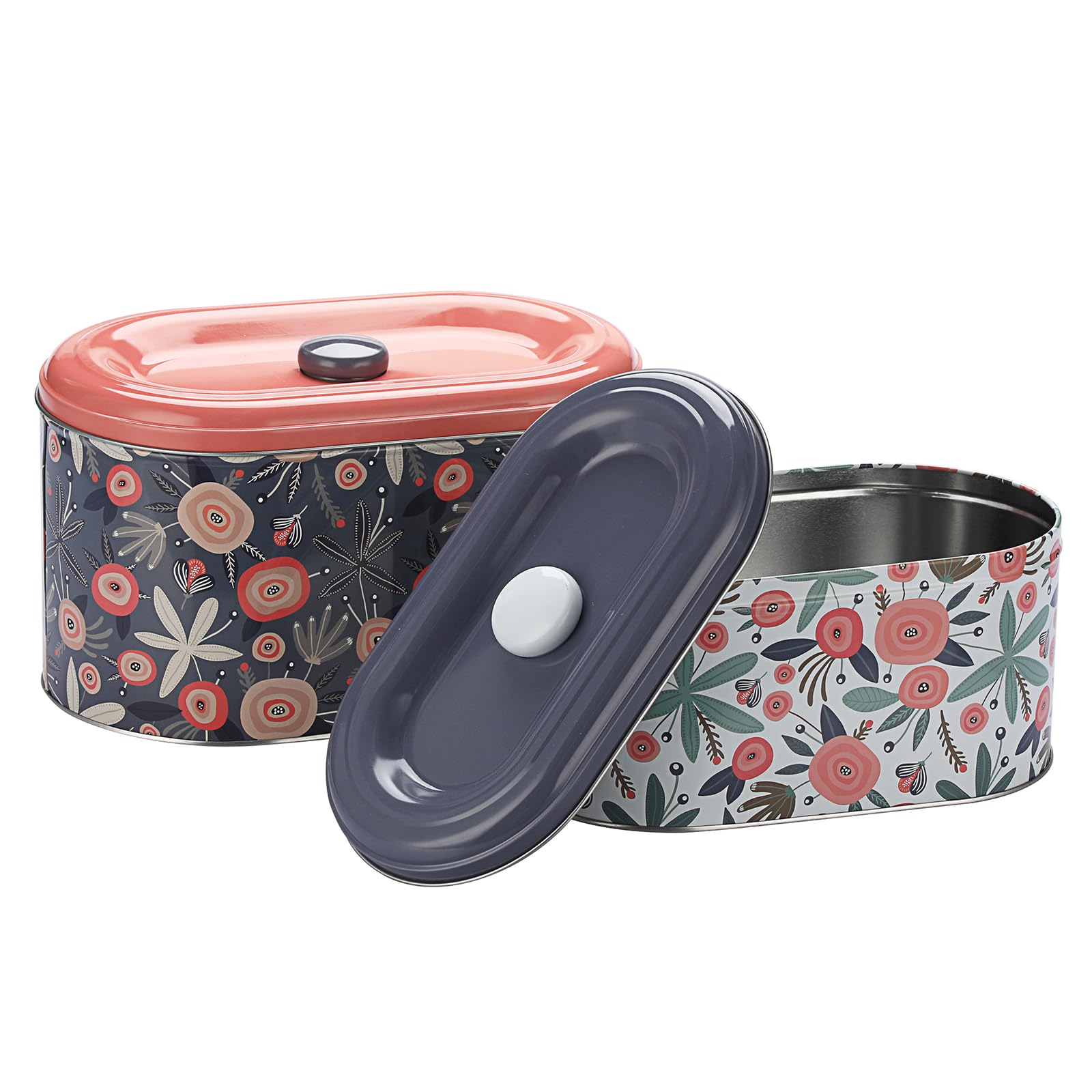 BSTKEY 2-pack cookie tins set for tidy counter display and easy access.
