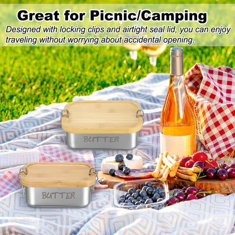 BSTKEY portable, airtight butter dish ideal for travel and camping.