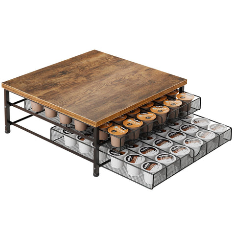 BSTSLL coffee pod organizer double layer shows 72-capacity storage for easy selection.
