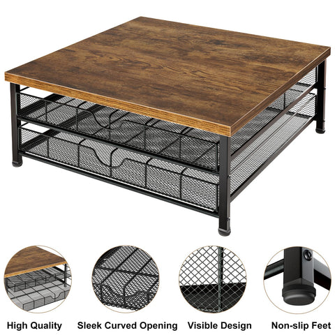 BSTSLL coffee station drawer contents demonstrates tidy counter setup and convenience.