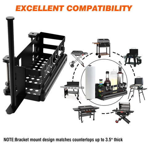 BSTTEK Griddle Caddy compatible with many Blackstone models for versatile setup.