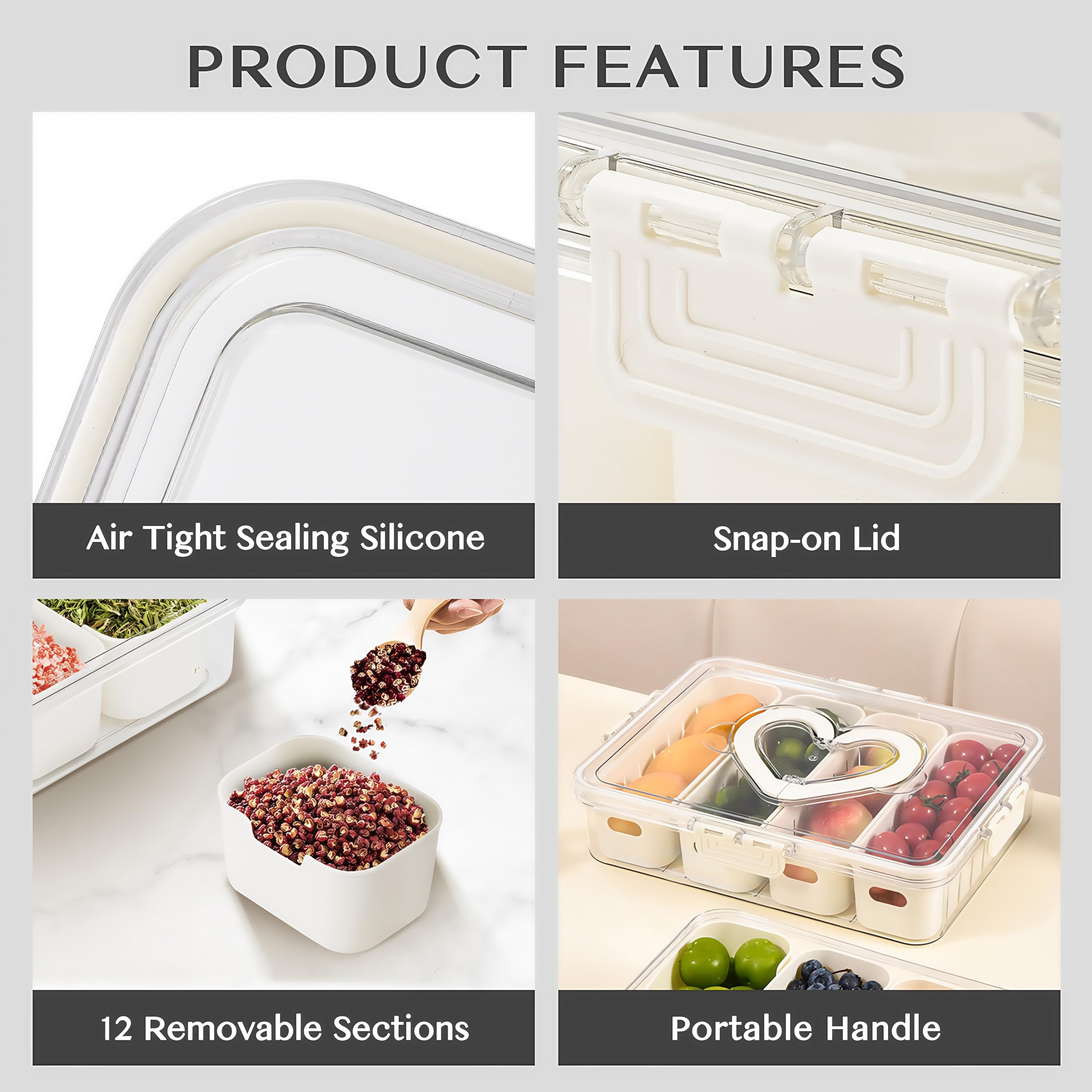 BSTUR Snackle Box crystal-clear lid for quick content check.