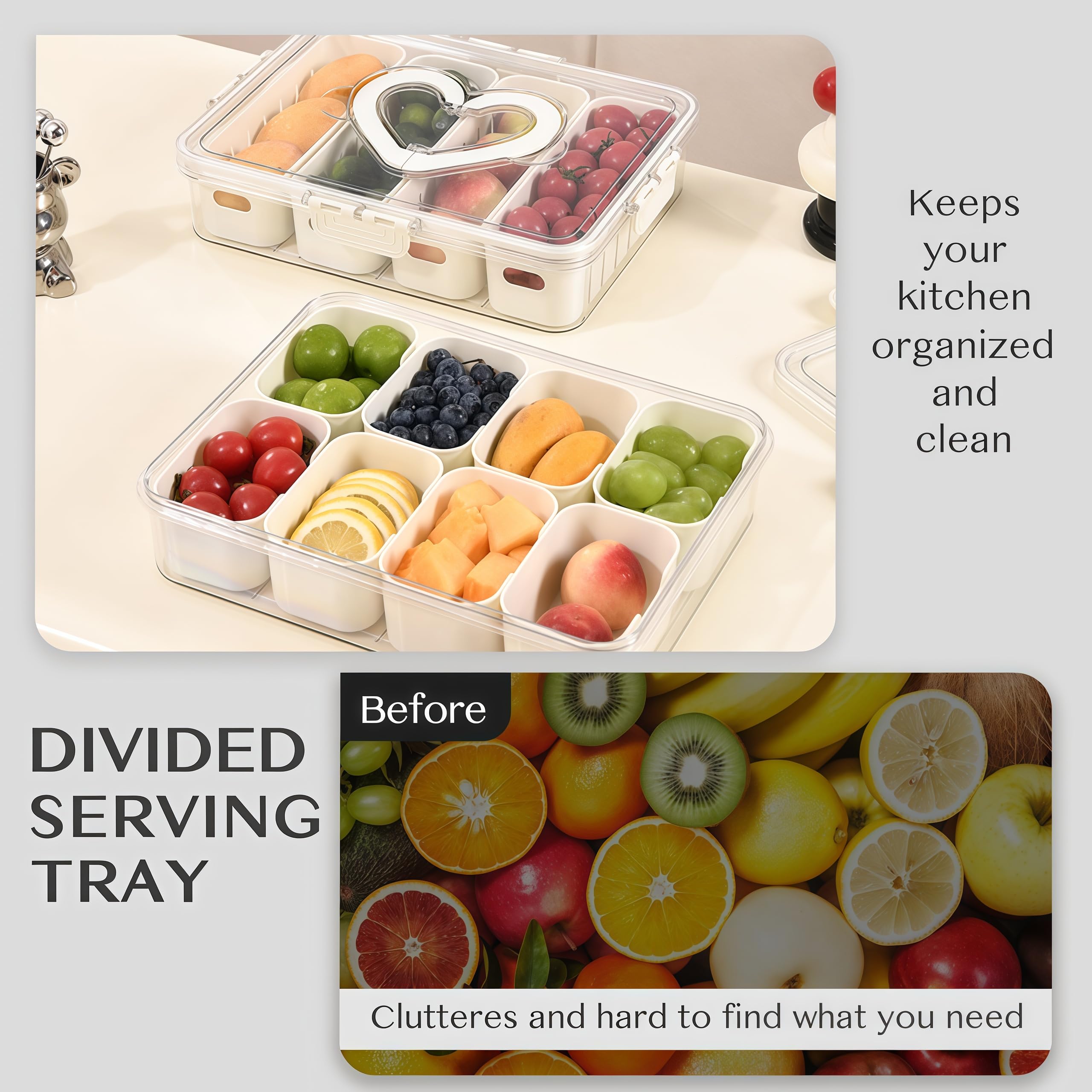 BSTUR Snackle Box removable dividers keep snacks separated and fresh.