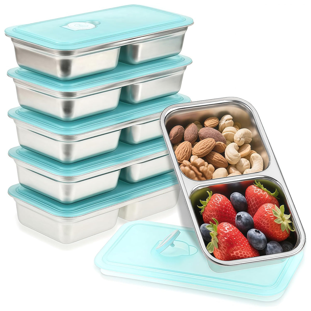 BSTUR Snackle Box six-pack stacked for organized meal prep on the go.