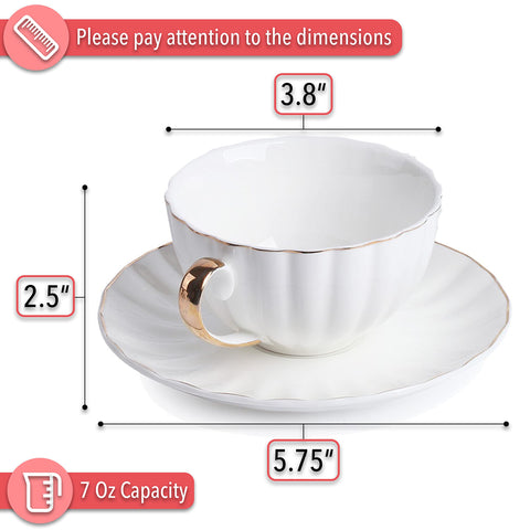 BTaT porcelain teacups offer durable, dishwasher-safe convenience for busy mornings.