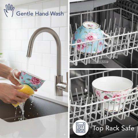 BTaT porcelain cups are dishwasher safe for easy cleaning.