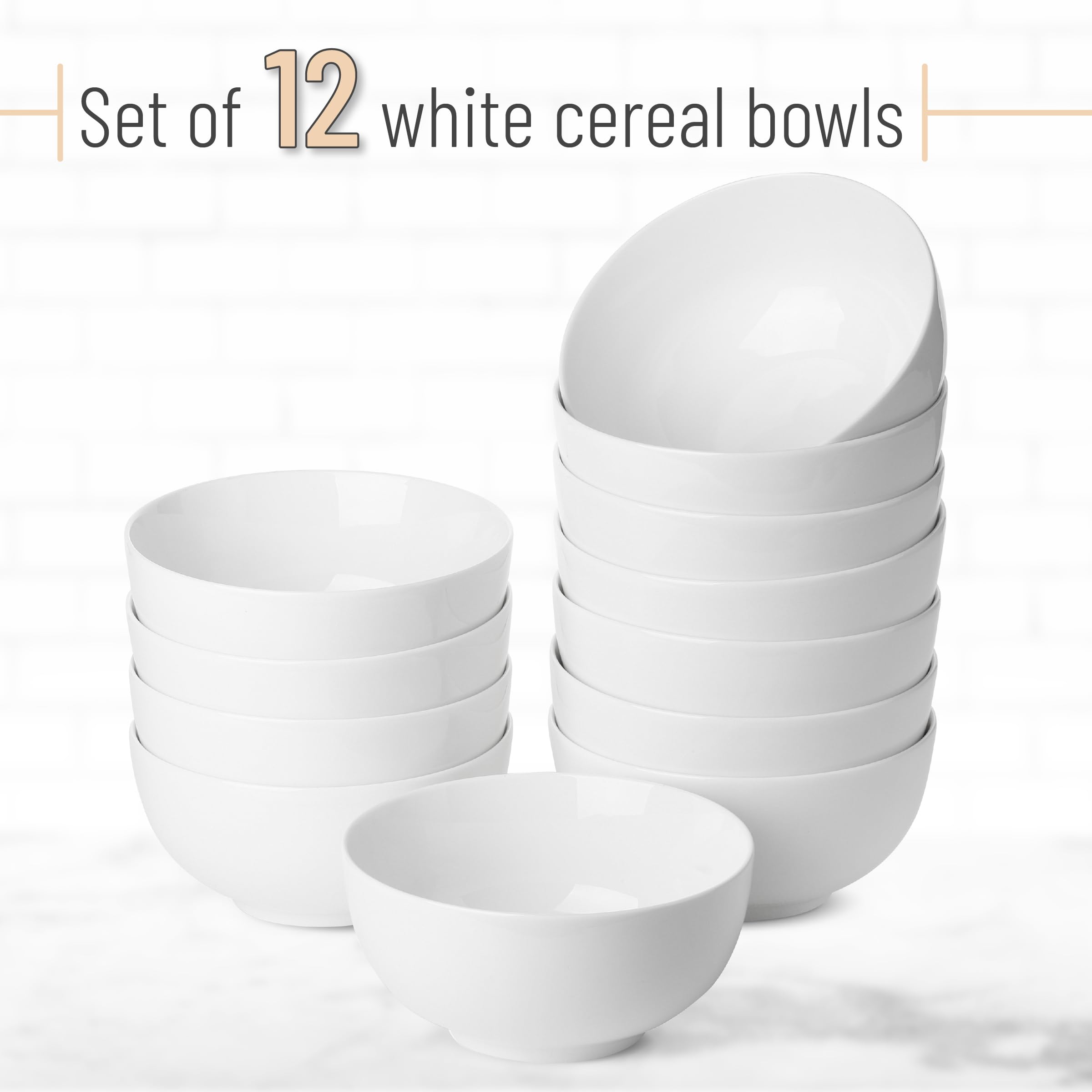 BTaT White Bowls stacked neatly to save cabinet space