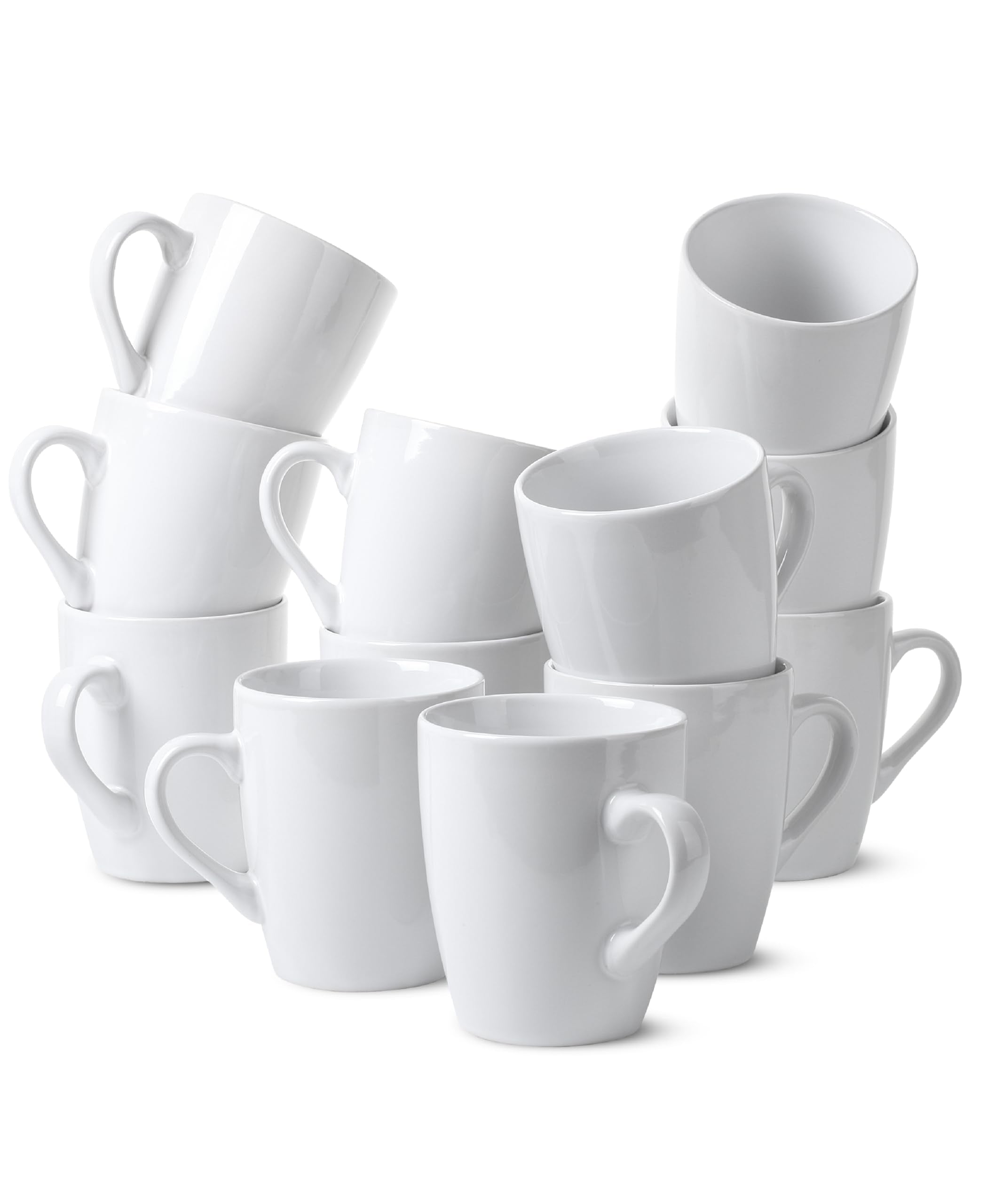 BTaT white coffee mugs 12oz set with classic design for everyday coffee