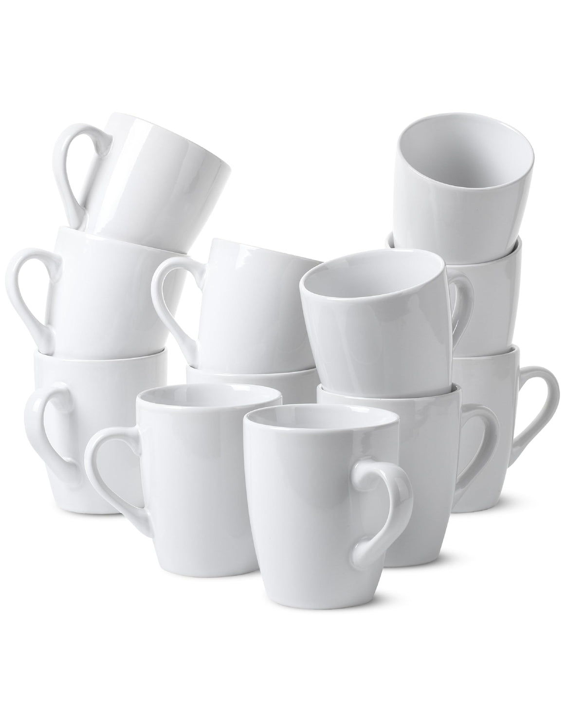 BTaT white coffee mugs 12oz set with classic design for everyday coffee