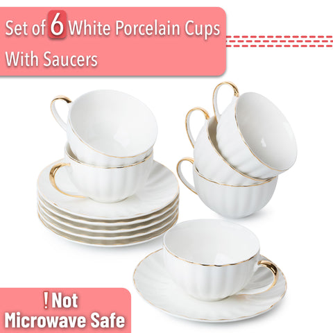 BTaT white teacups with gold trim add subtle sophistication for special occasions.