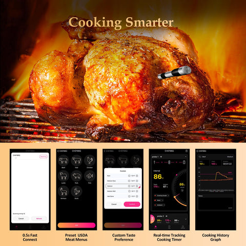 Bthebbqer 800FT thermometer app notifications alert you during cooking