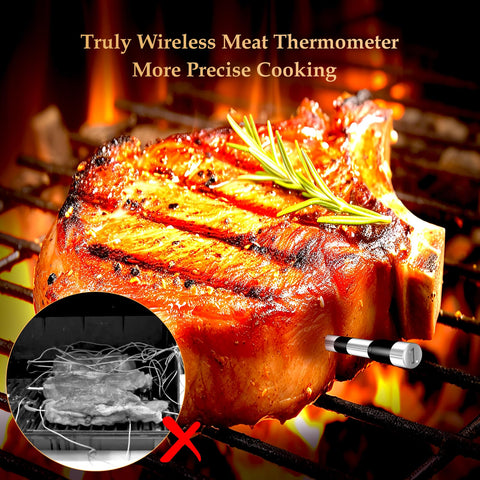 Bthebbqer 800FT thermometer dual probes monitor two foods simultaneously