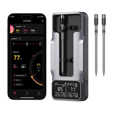 Bthebbqer 800FT thermometer main display for easy monitoring during cooking
