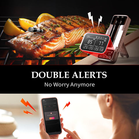Bthebbqer 800FT thermometer compatible with rotisserie grills for versatile cooking