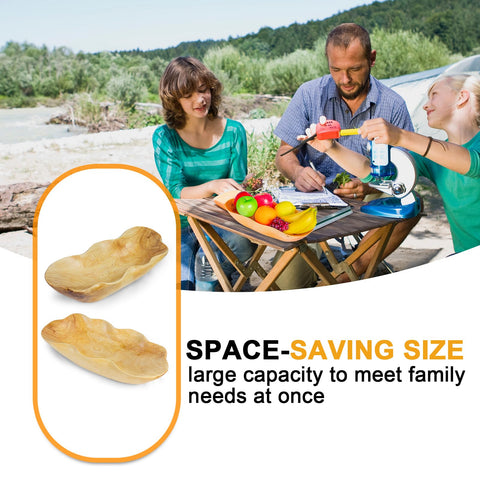 BTEOBFY large 15-inch wooden bowl fits baguettes and fruit beautifully.