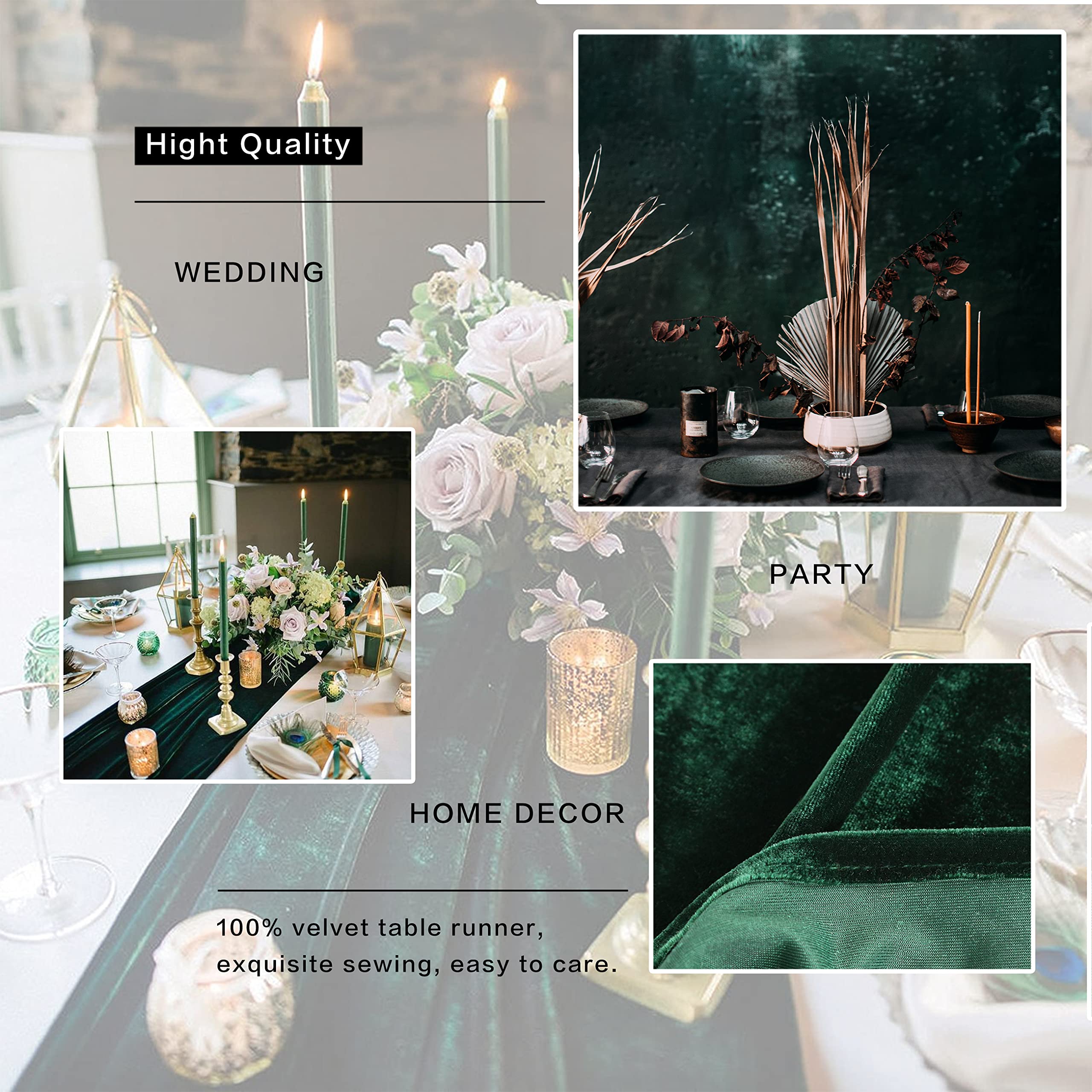 BTF Home velvet table runner in wedding decor setting for elegant reception.