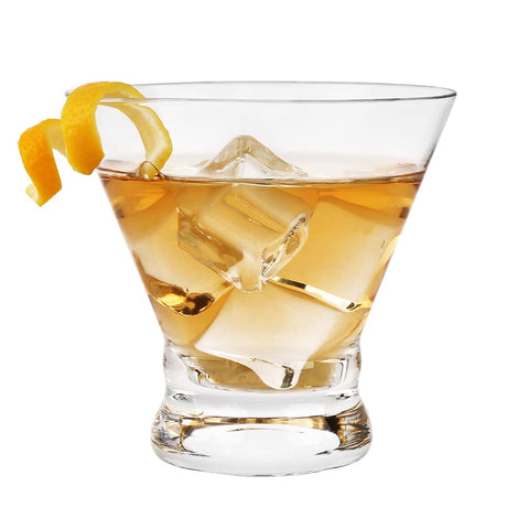 BTGLLAS stemless martini glasses offer stable, spill-free serving.