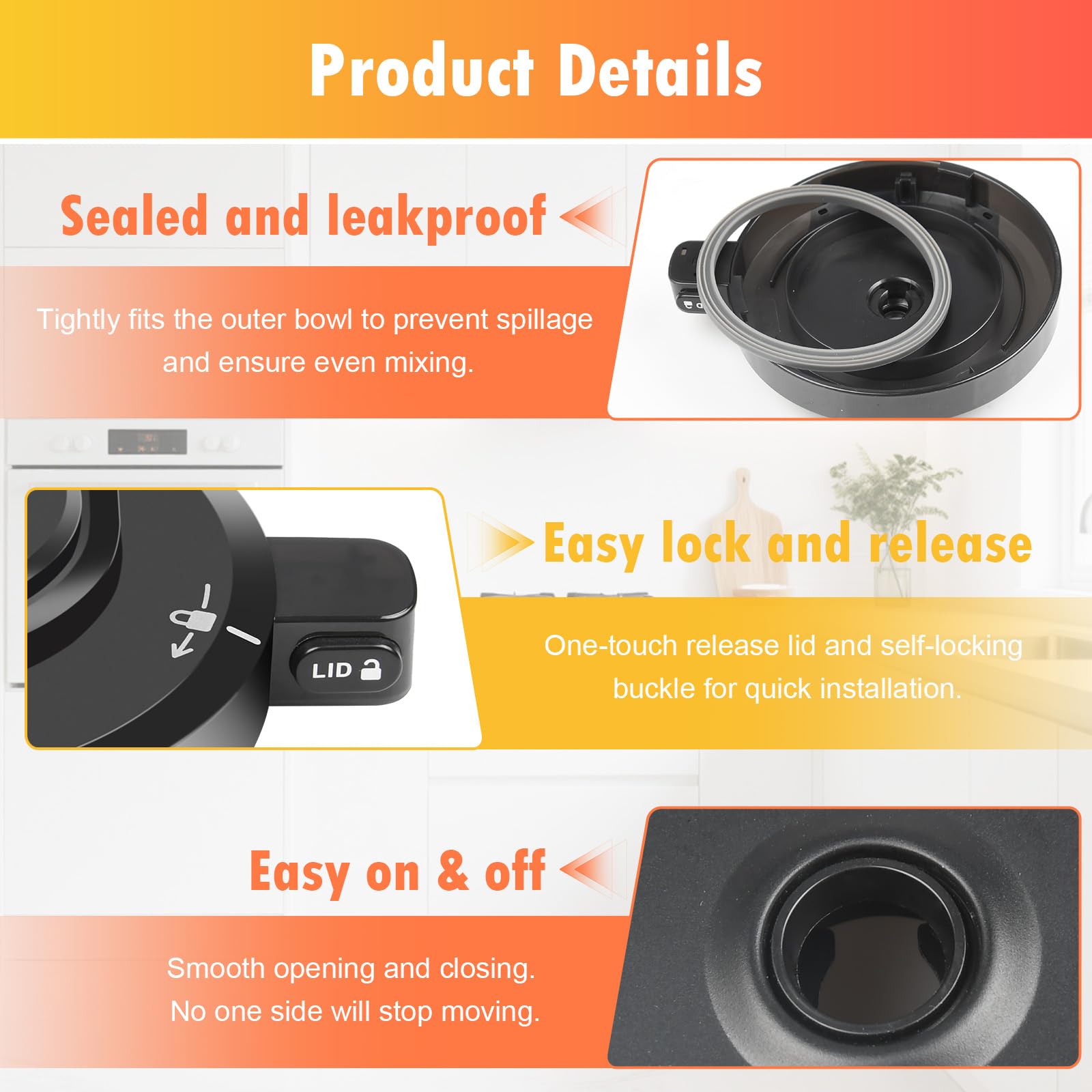 BTRSOLUS outer bowl lid for Ninja CREAMi NC299AMZ delivers durable performance under temperature changes.