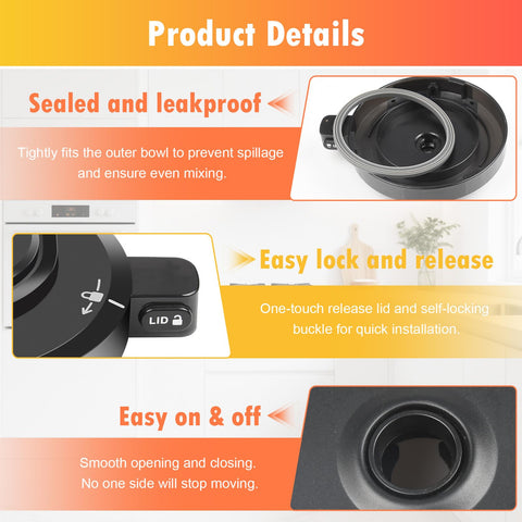BTRSOLUS outer bowl lid for Ninja CREAMi NC299AMZ delivers durable performance under temperature changes.