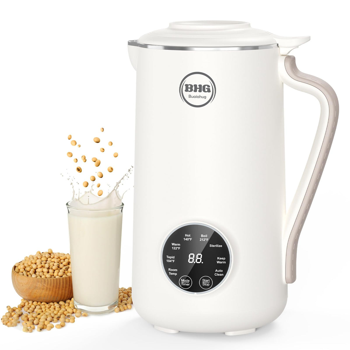 BUAIAHUG 40oz Nut Milk Maker front view for easy plant-based milk at home