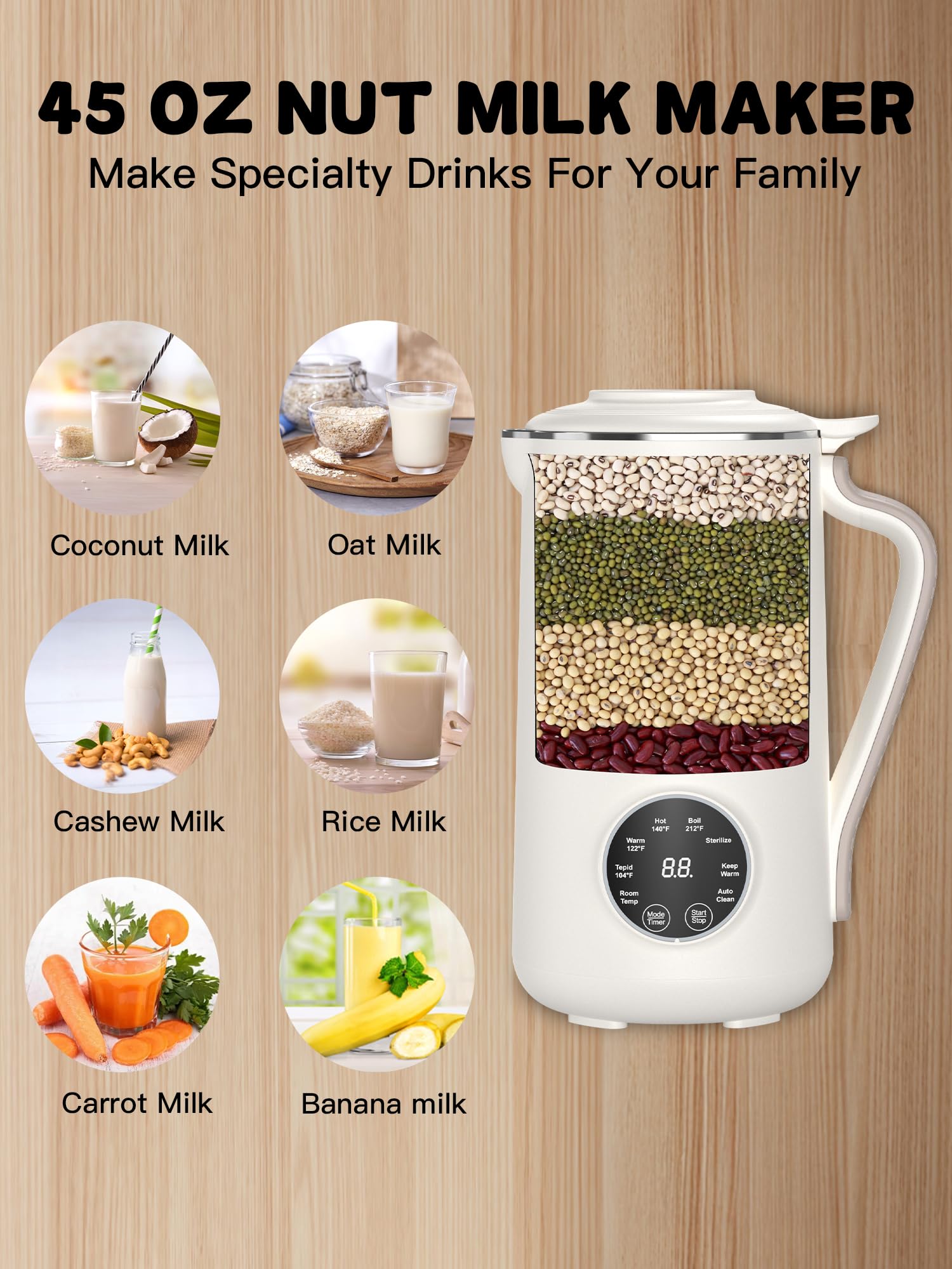 BUAIAHUG quiet operation enables peaceful mornings while preparing milks or smoothies